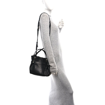 Burberry Grainy Calfskin House Check Small Maidstone Black 2 of 10