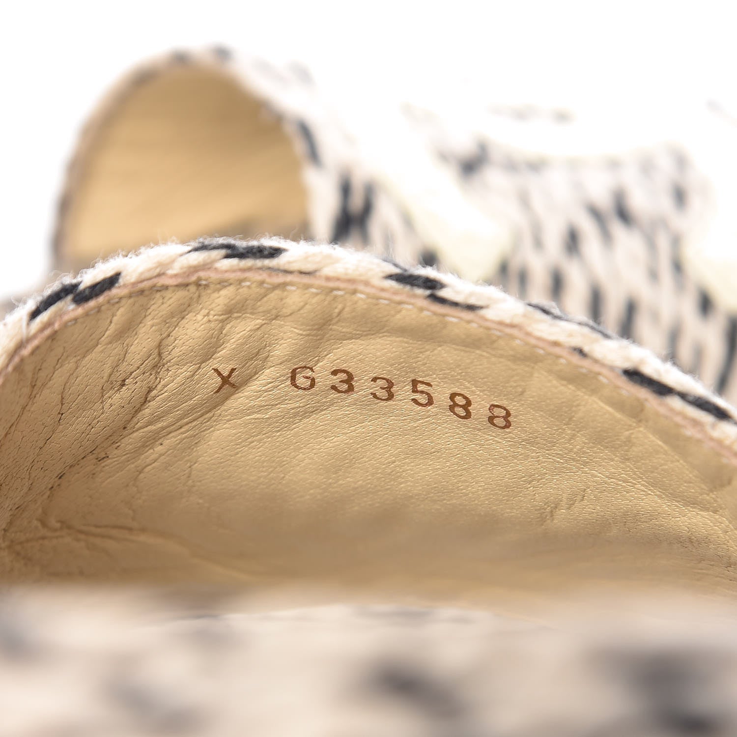 Chanel Cord CC Espadrille Slip On Sandals 38 Beige Black 10 of 18