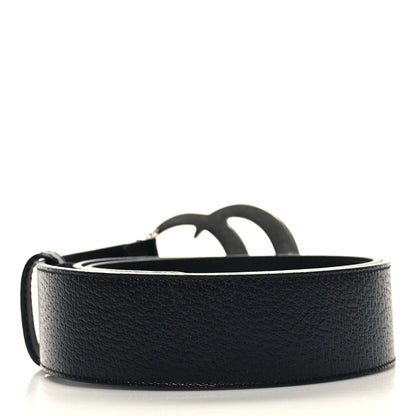 Gucci Textured Dollar Calfskin Nickel Double G 40mm Belt 85 34 Black 2 of 5