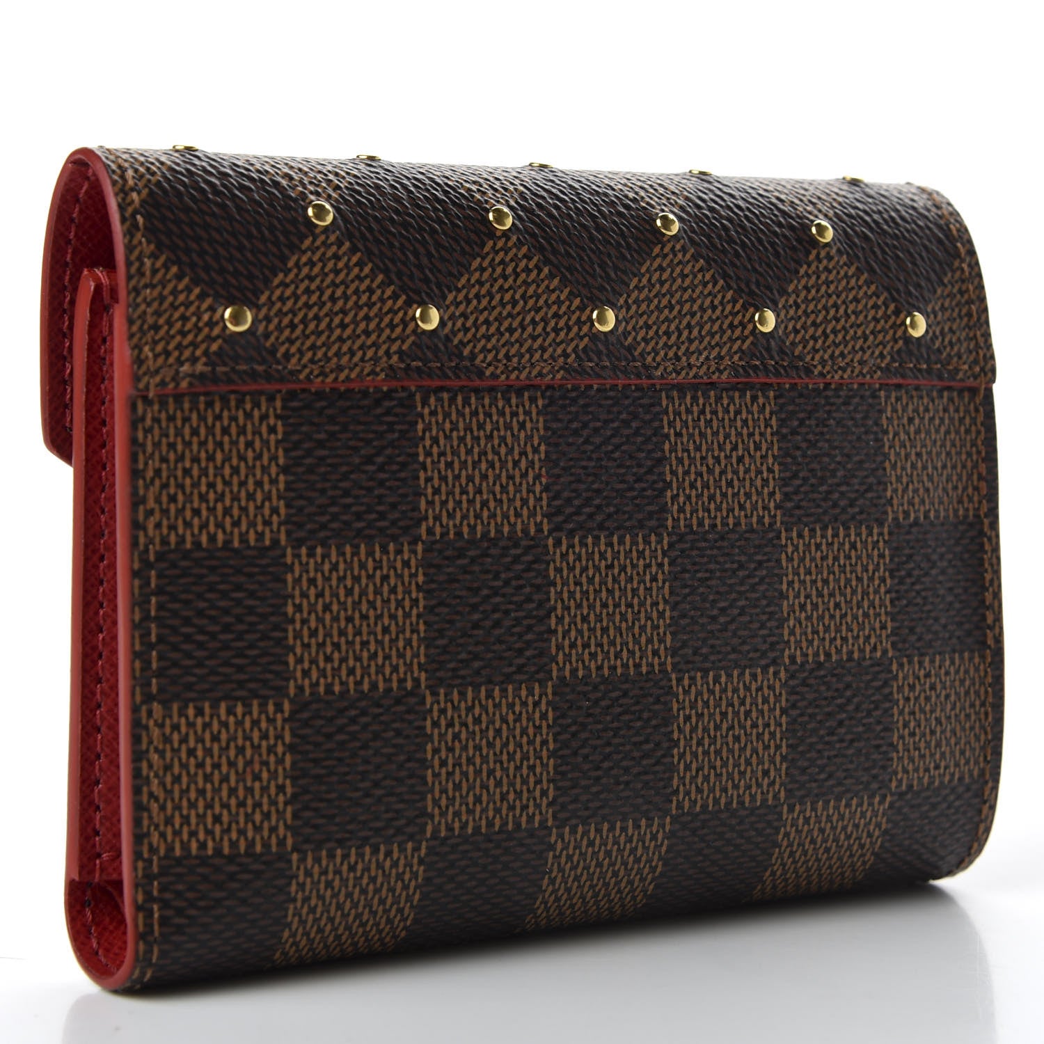Louis Vuitton Damier Ebene Studded Victorine Wallet Cherry 3 of 7