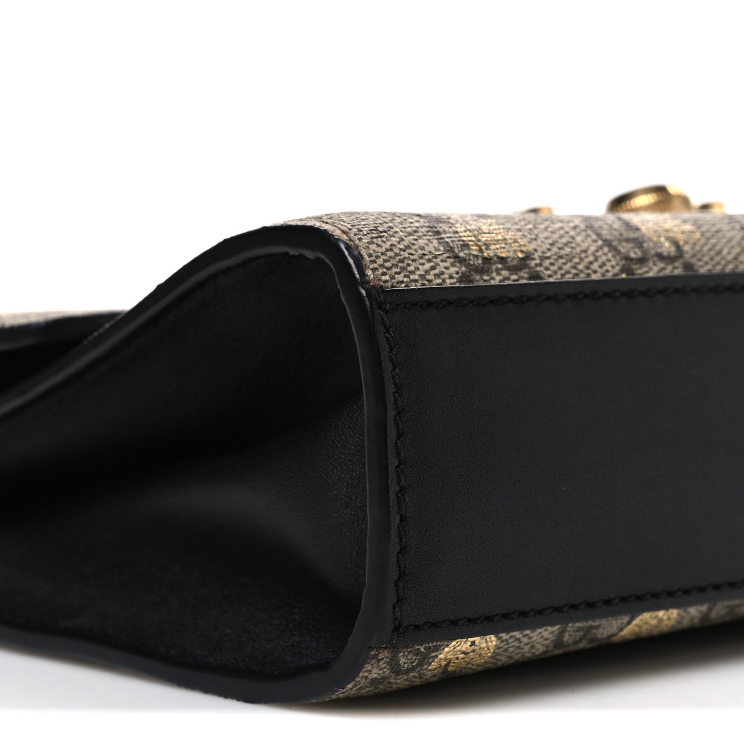 Gucci GG Supreme Monogram Bees Small Padlock Shoulder Bag Black 9 of 11