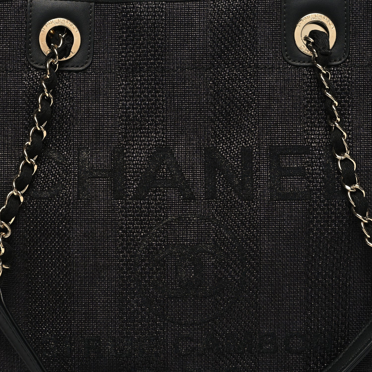 Chanel Mixed Fibers Striped Small Deauville Tote Black 8 of 10