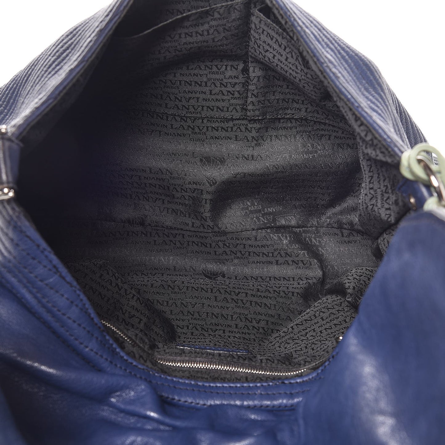 Lambskin Quilted Happy Flap Blue