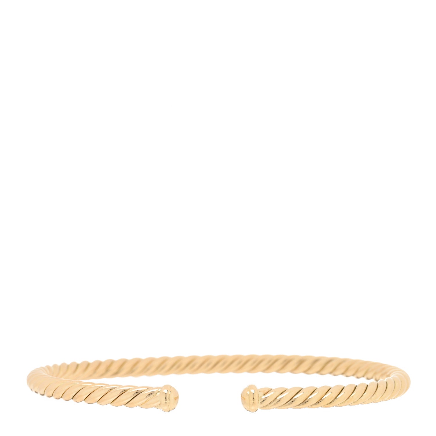 David Yurman 18K Yellow Gold 4mm Cablespira Bracelet 2 of 3