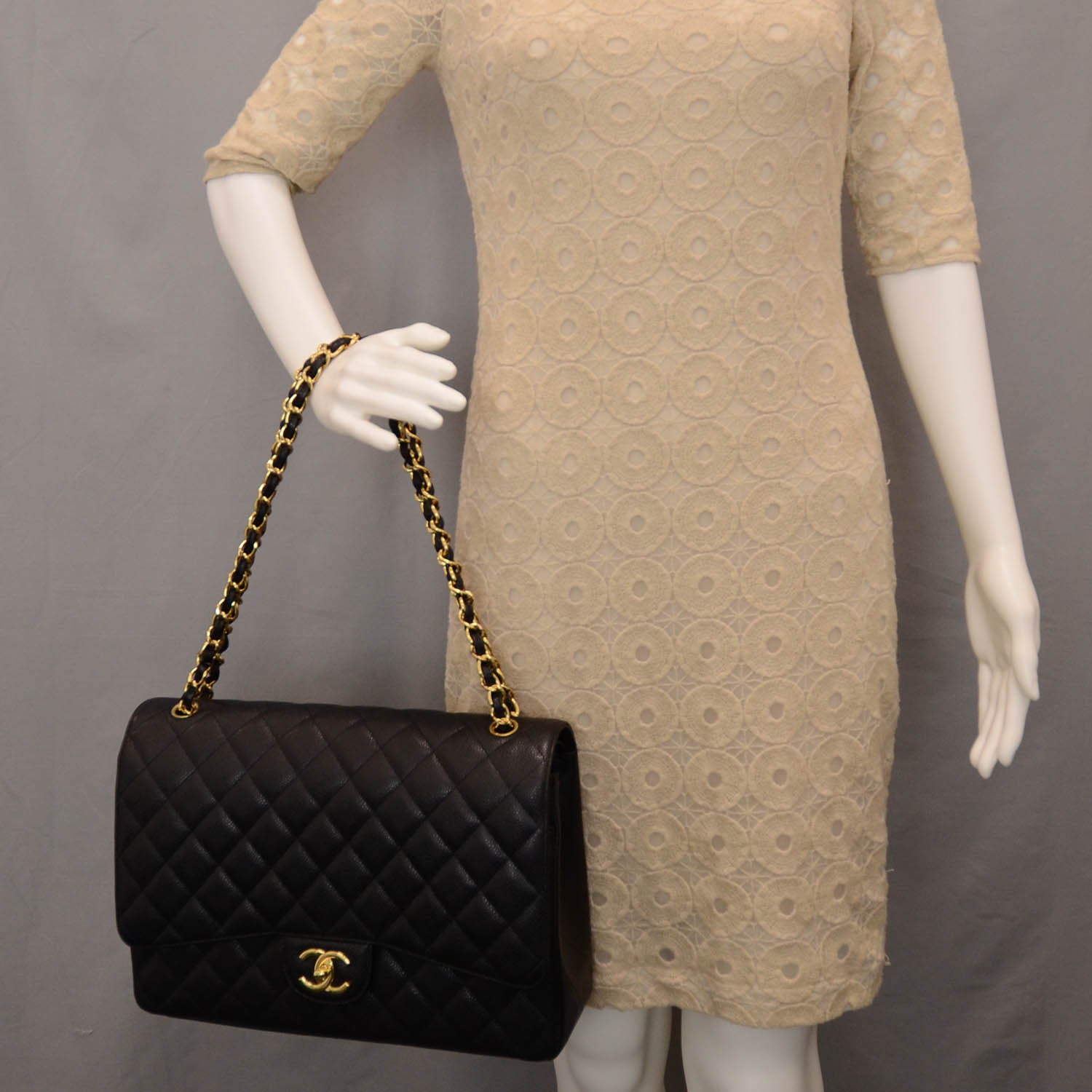 Chanel Caviar Quilted Maxi Double Flap Black 2 of 9