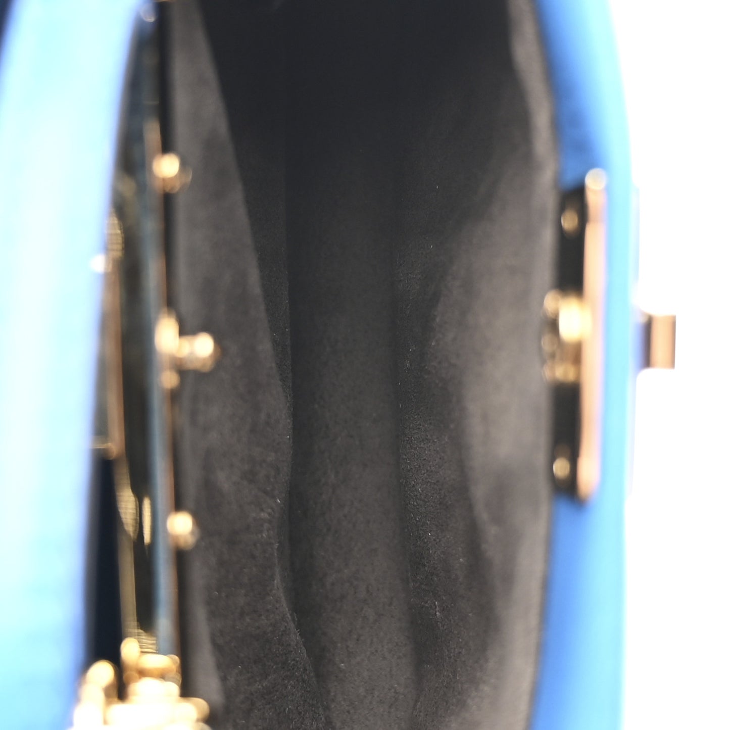 Shiny Nappa Micro Peekaboo Iconic Satchel Blue Royal