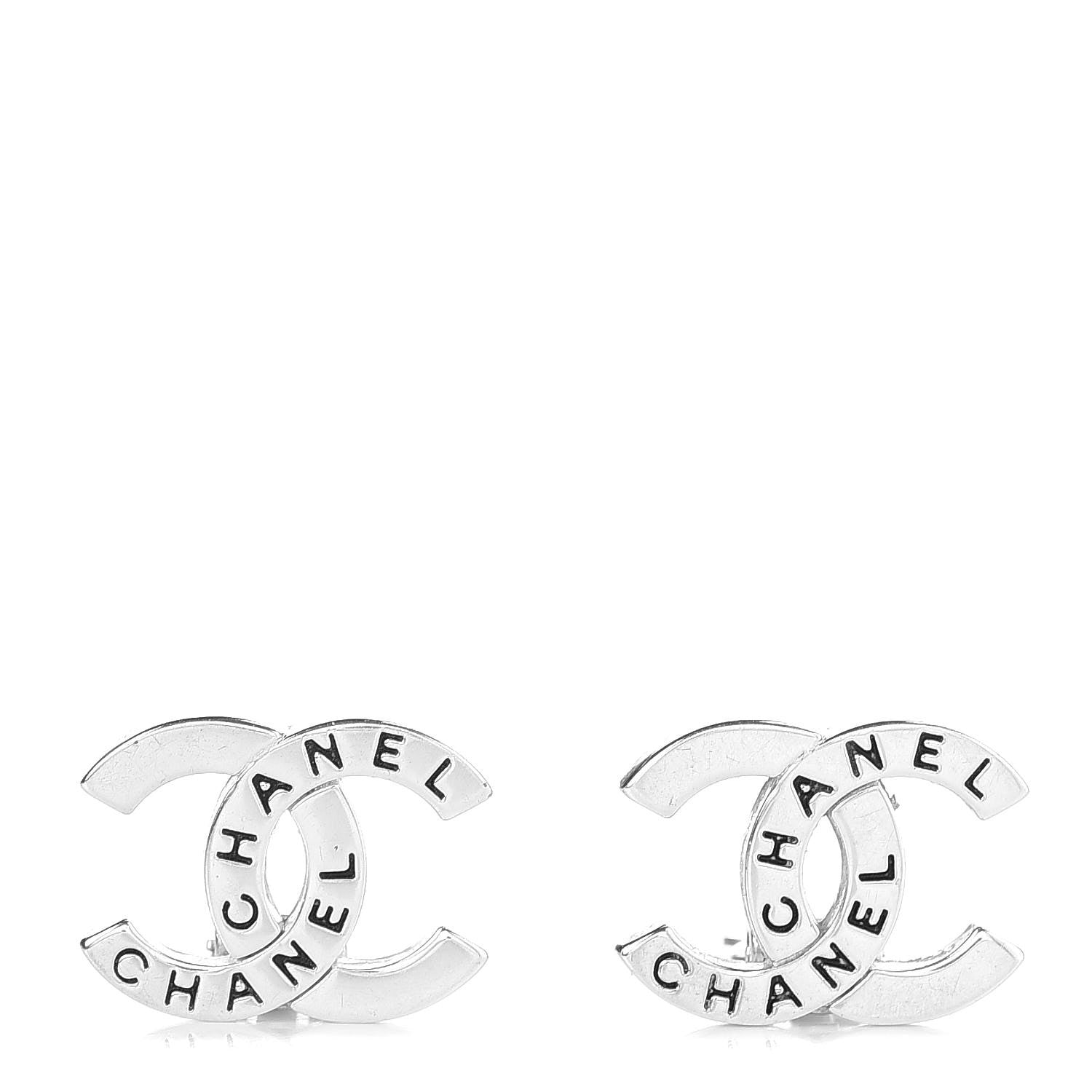 Chanel CC Clip On Earrings Silver 1 of 4
