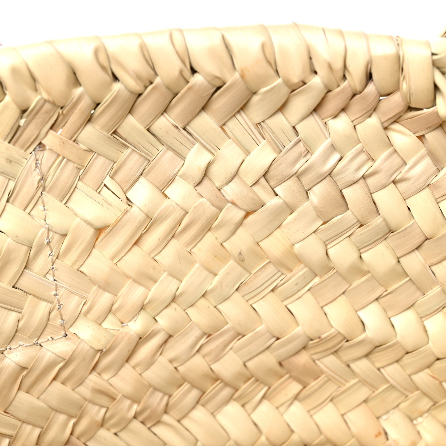Raffia Small Basket Tote Bag Natural Tan Navy