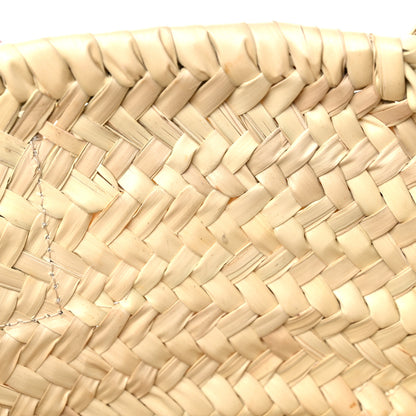 Loewe Raffia Small Basket Tote Bag Natural Tan Navy 9 of 9