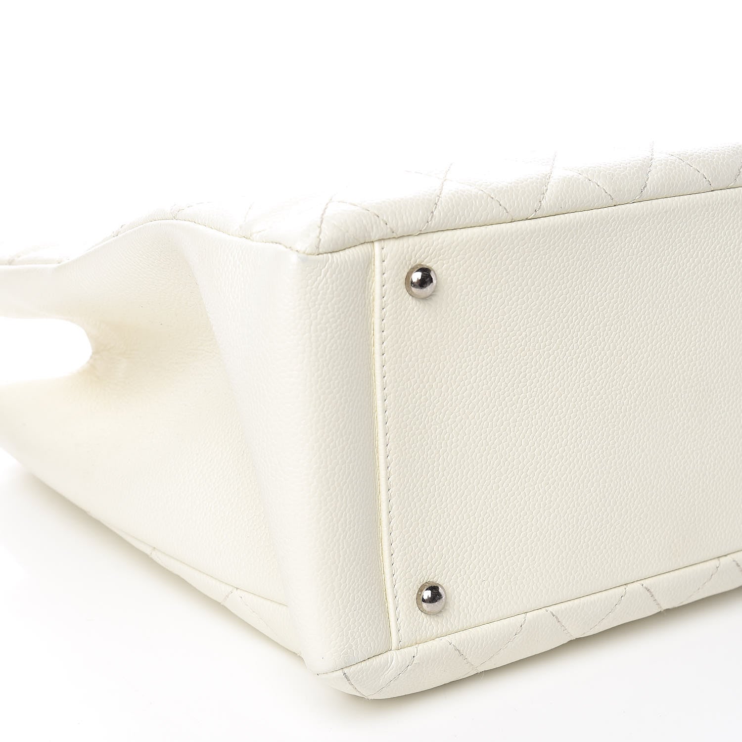 Chanel Caviar Quilted XL Grand Shopping Tote GST White 8 of 12