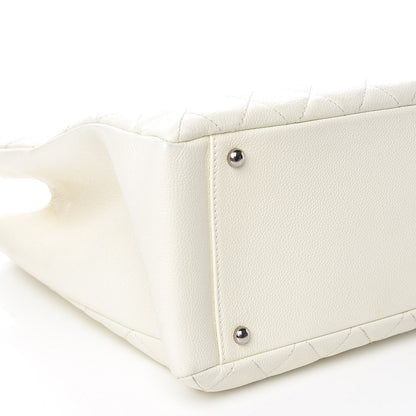 Chanel Caviar Quilted XL Grand Shopping Tote GST White 8 of 12