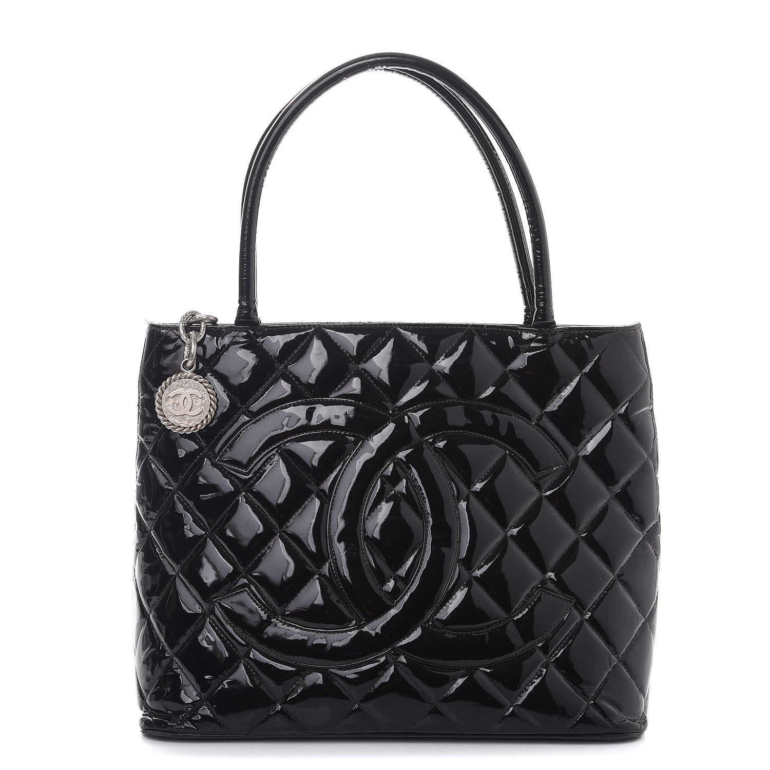 Chanel Patent Quilted Medallion Tote Bag Black 1 of 12