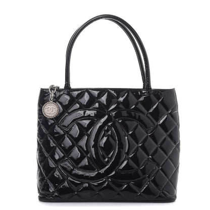 Chanel Patent Quilted Medallion Tote Bag Black 1 of 12