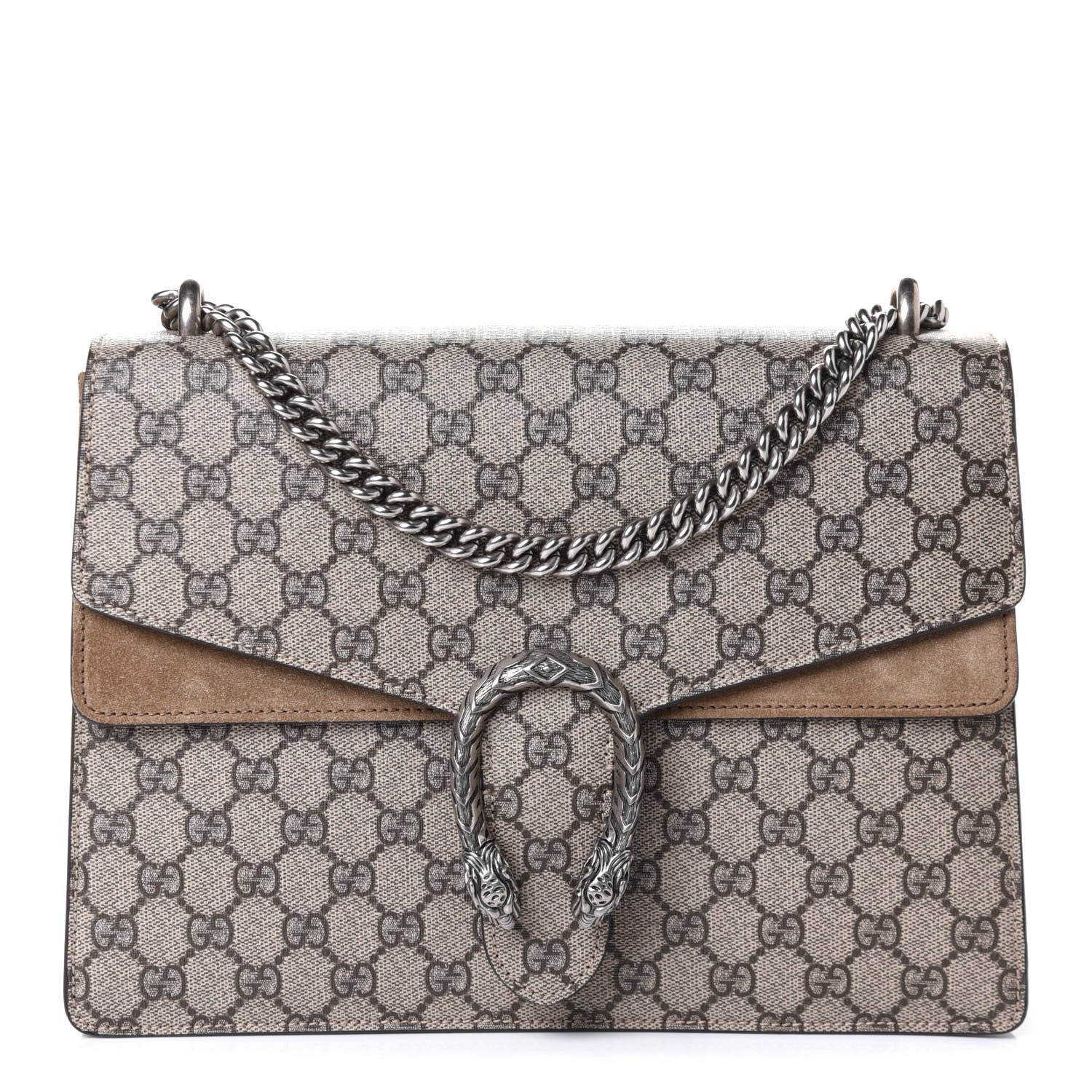 Gucci GG Supreme Monogram Medium Dionysus Shoulder Bag Taupe 1 of 5