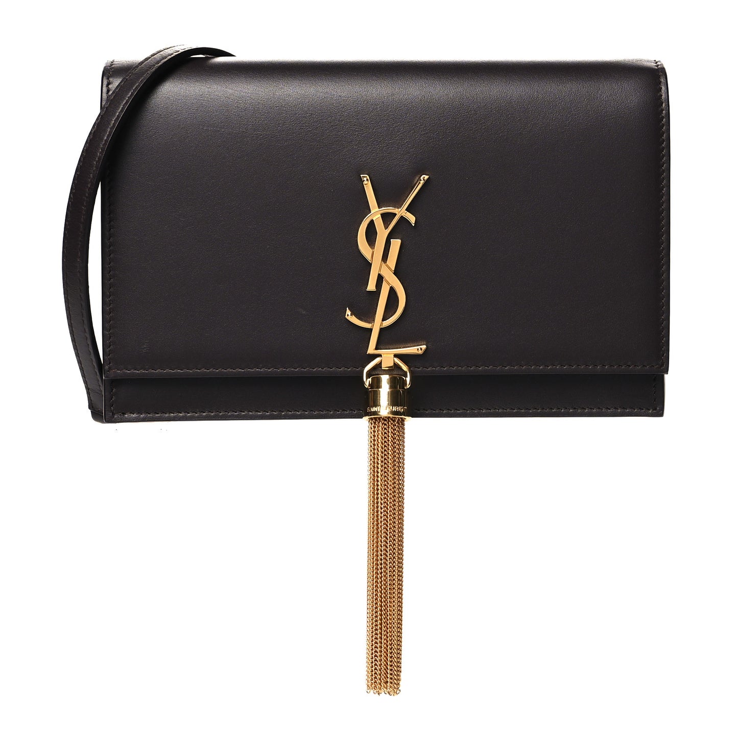 Smooth Calfskin Classic Monogram Kate Tassel Chain Wallet Amaranto