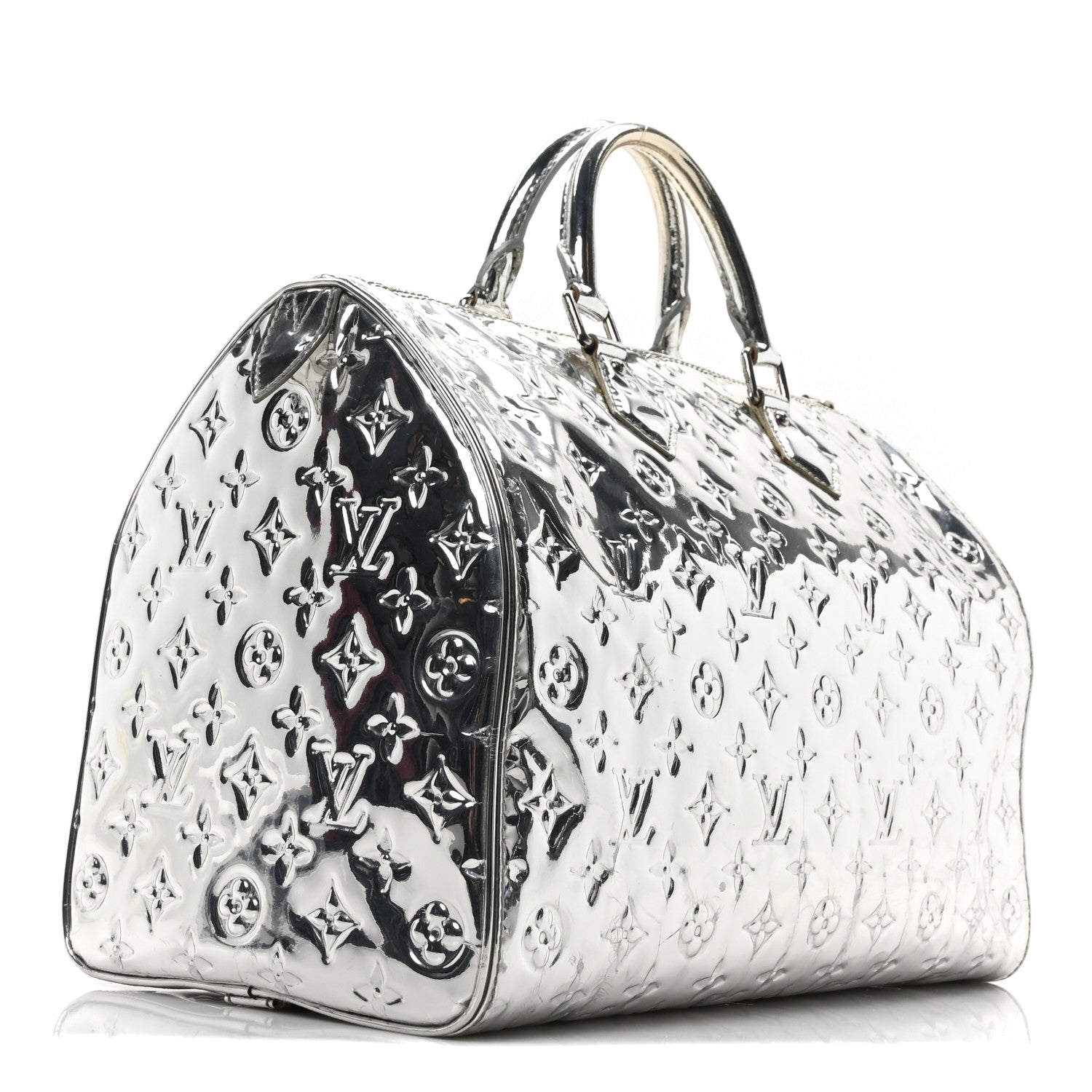 Louis Vuitton Monogram Miroir Speedy 35 Silver 3 of 9