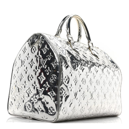 Louis Vuitton Monogram Miroir Speedy 35 Silver 3 of 9