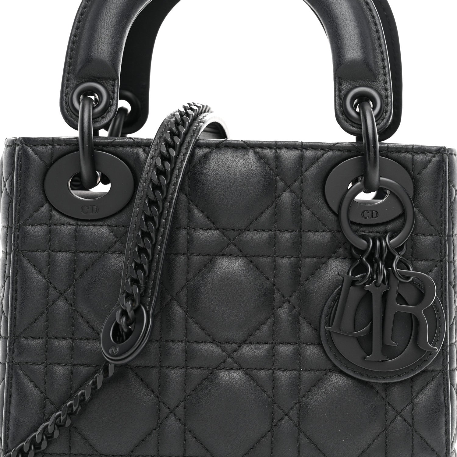 Christian Dior Ultra Matte Calfskin Cannage Mini Lady Dior Black 8 of 10