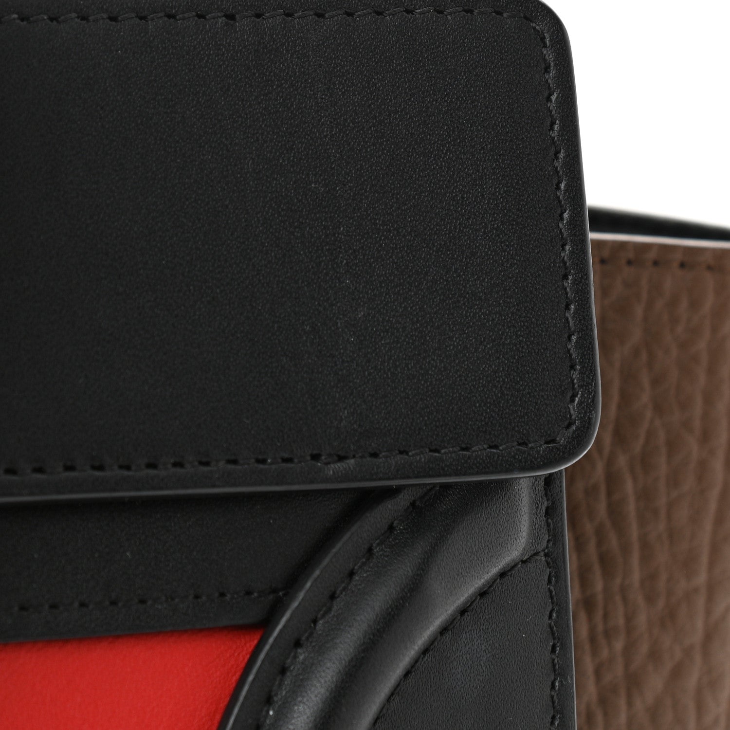 Celine Bullhide Calfskin Micro Tri-Color Luggage Bright Red 10 of 12