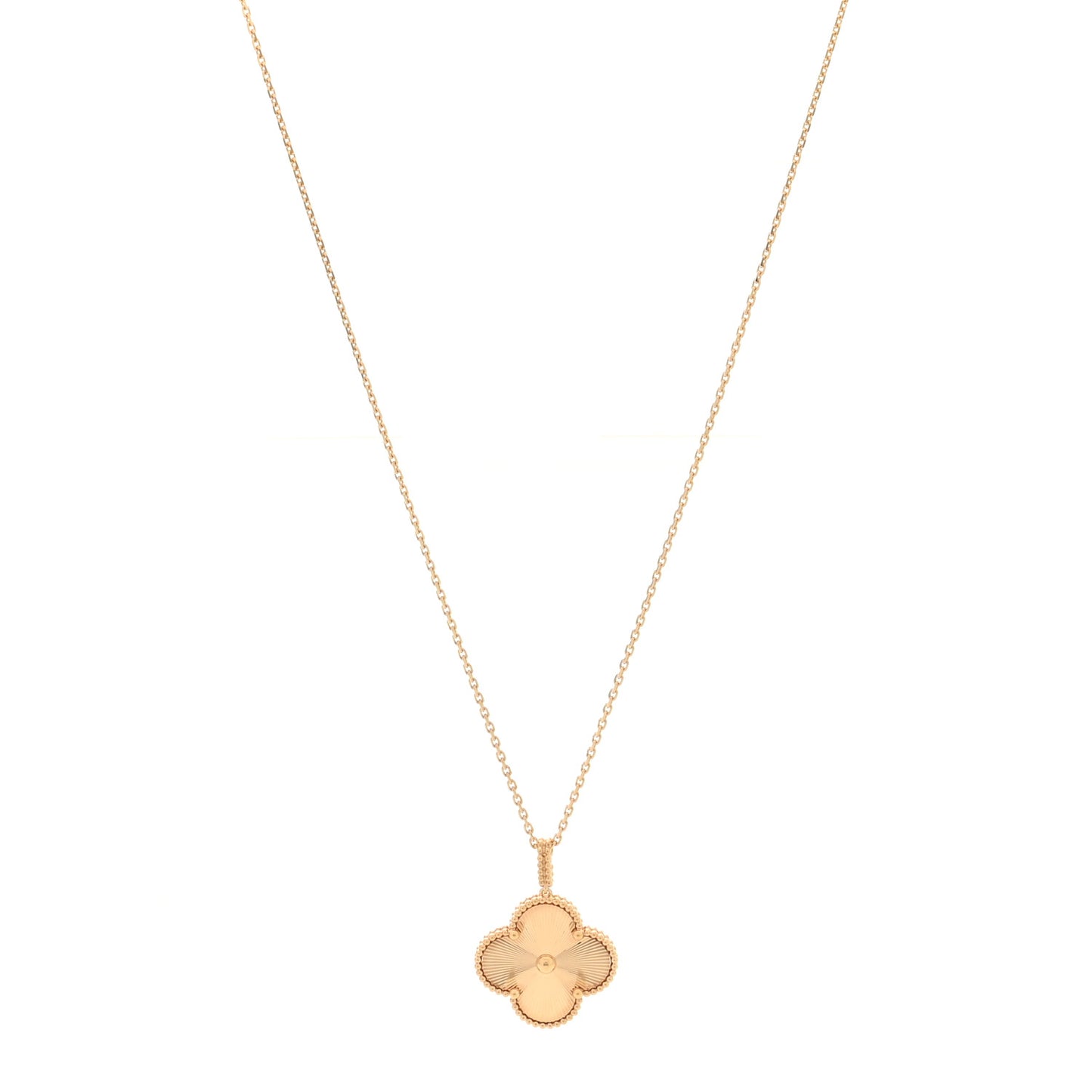 18K Yellow Gold Guilloche Magic Alhambra Long Necklace