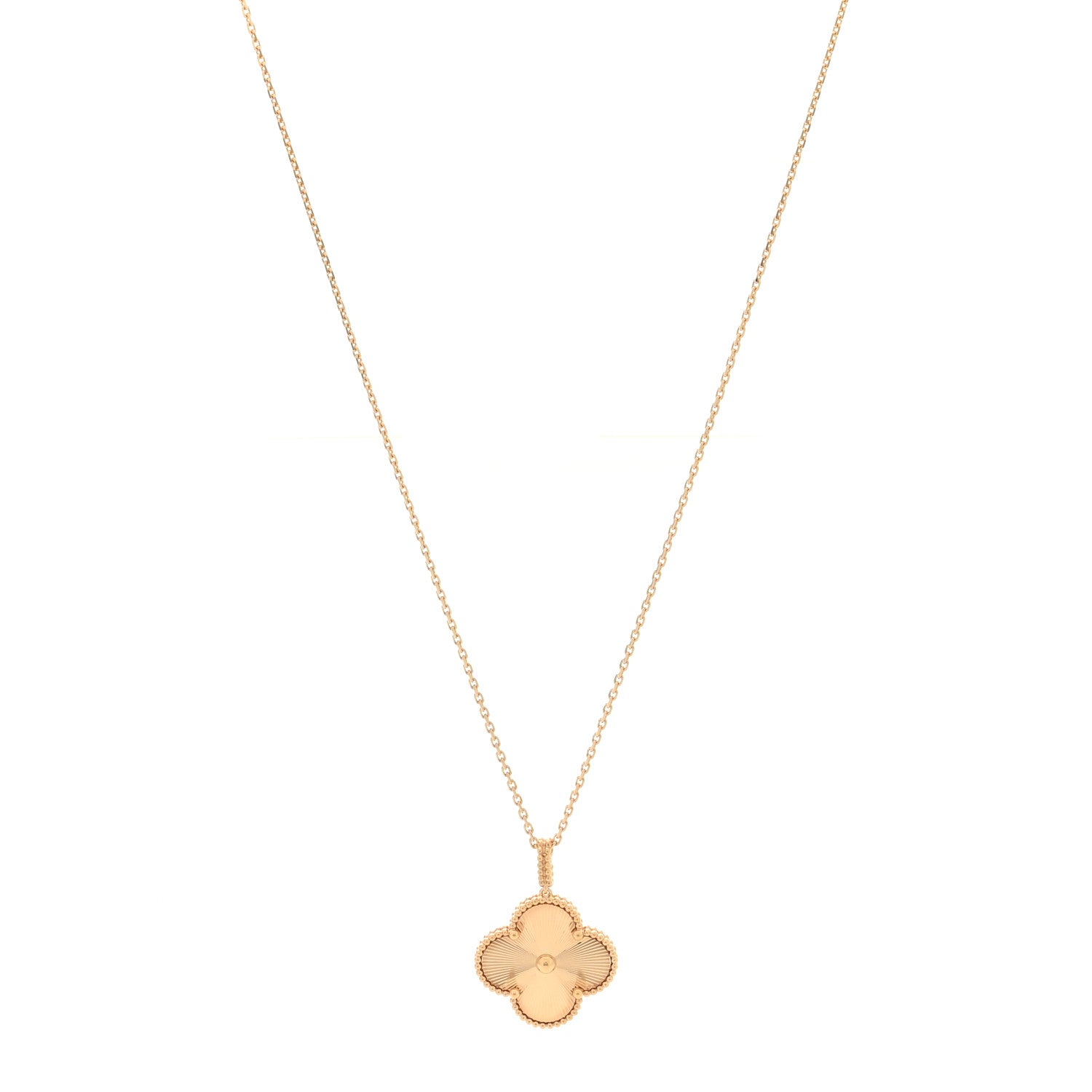 Van Cleef & Arpels 18K Yellow Gold Guilloche Magic Alhambra Long Necklace 1 of 4