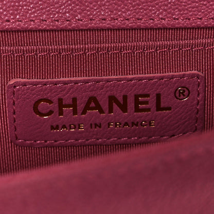 Chanel Caviar Chevron Quilted Small Boy Flap Dark Pink 18 of 40