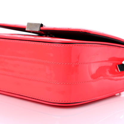 Saint Laurent Patent Calfskin Matelasse Monogram Small Vicky Chain Bag Neon Pink 9 of 14