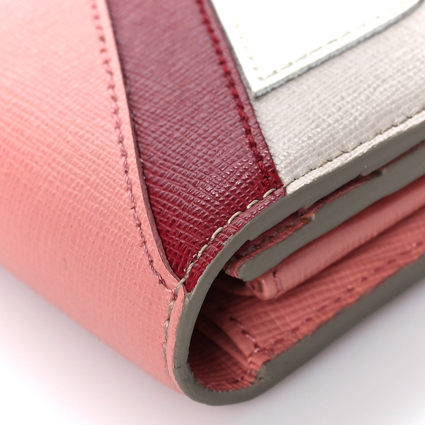 Vitello Elite Crystal Eye Monster Continental Wallet on Chain Grigio Polvere Ribes Multicolor