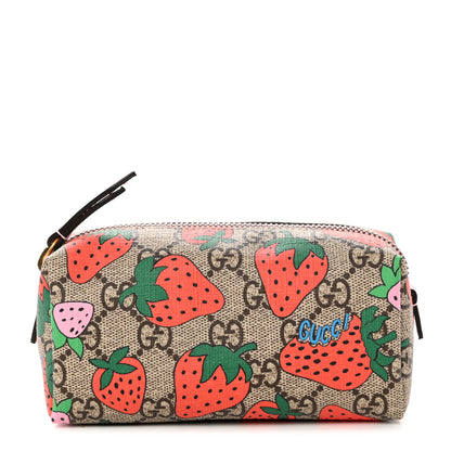 Gucci GG Supreme Monogram Strawberry Cosmetic Case 1 of 9