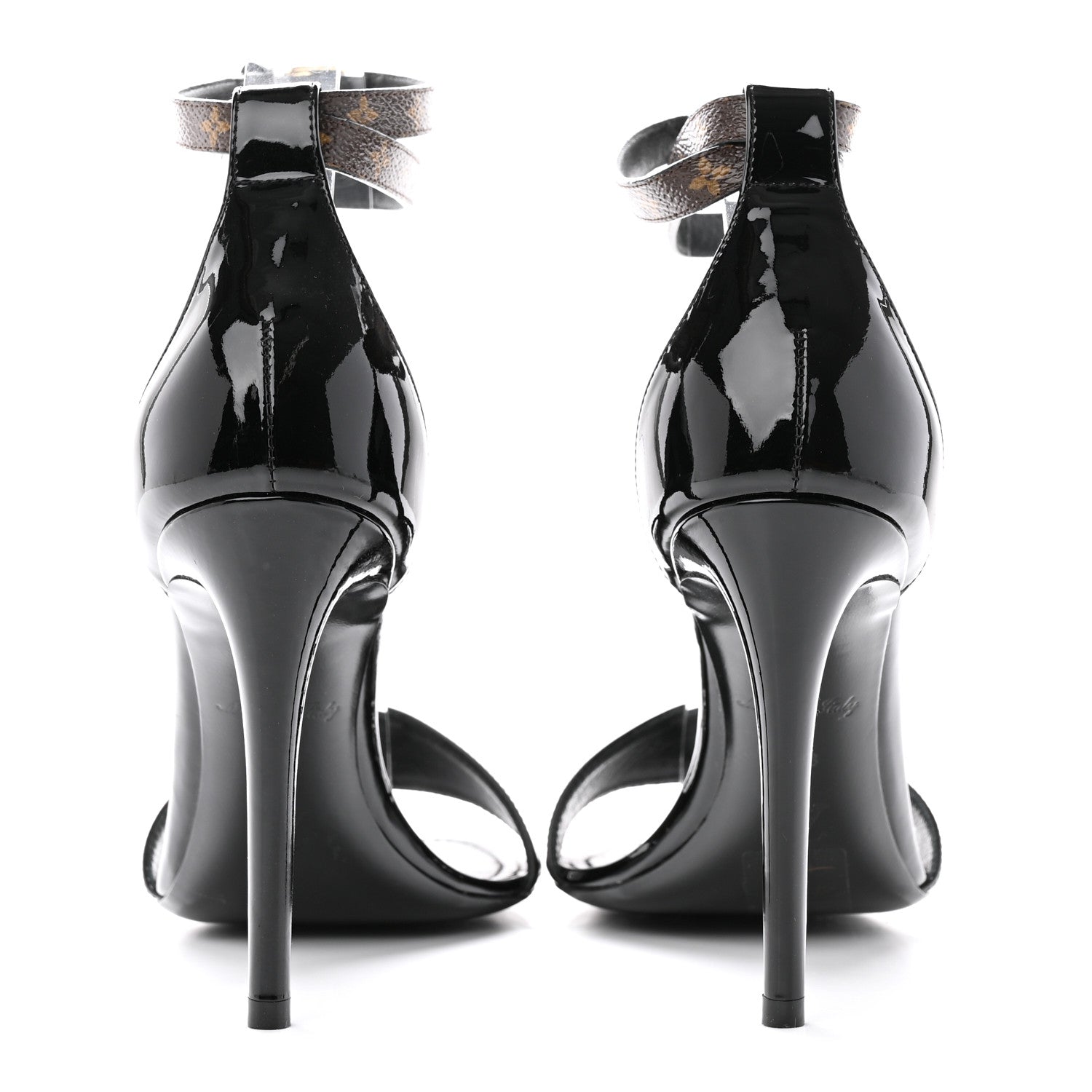 Louis Vuitton Patent Monogram Call Back Sandals 38 Black 5 of 13