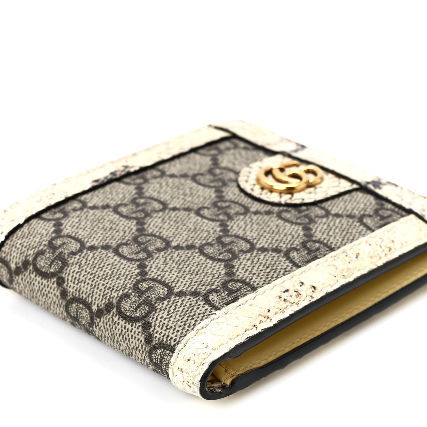 GG Supreme Monogram Snakeskin Web Mens Ophidia Bi-Fold Wallet