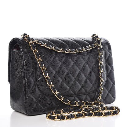 Chanel Caviar Quilted Jumbo Double Flap Black 3 of 18