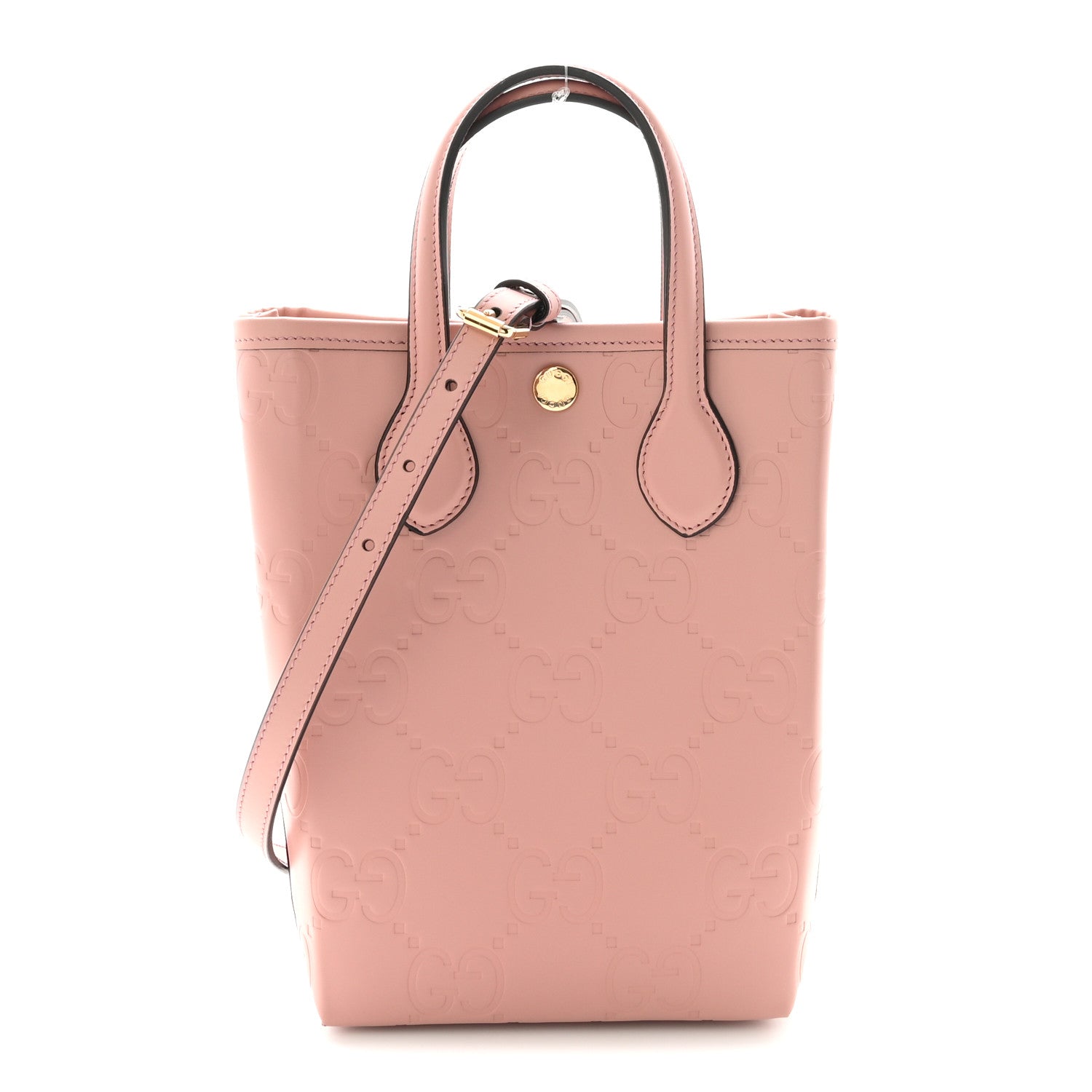 Gucci Gilbert Calfskin Jumbo GG Embossed Mini Tote Bag  Dusty Carmine 1 of 11