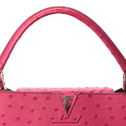 Louis Vuitton Ostrich Capucines MM Currant 11 of 11