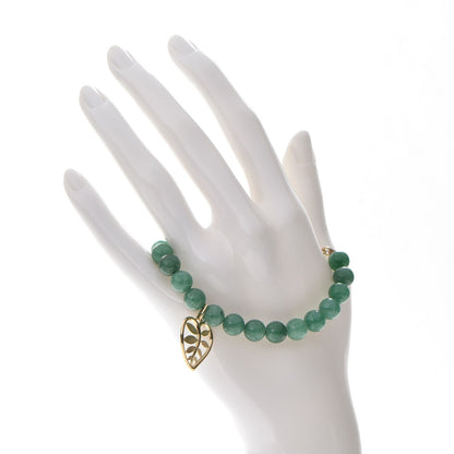 Tiffany 18K Yellow Gold Aventurine Paloma Picasso Villa Paloma Palm Bracelet 2 of 9