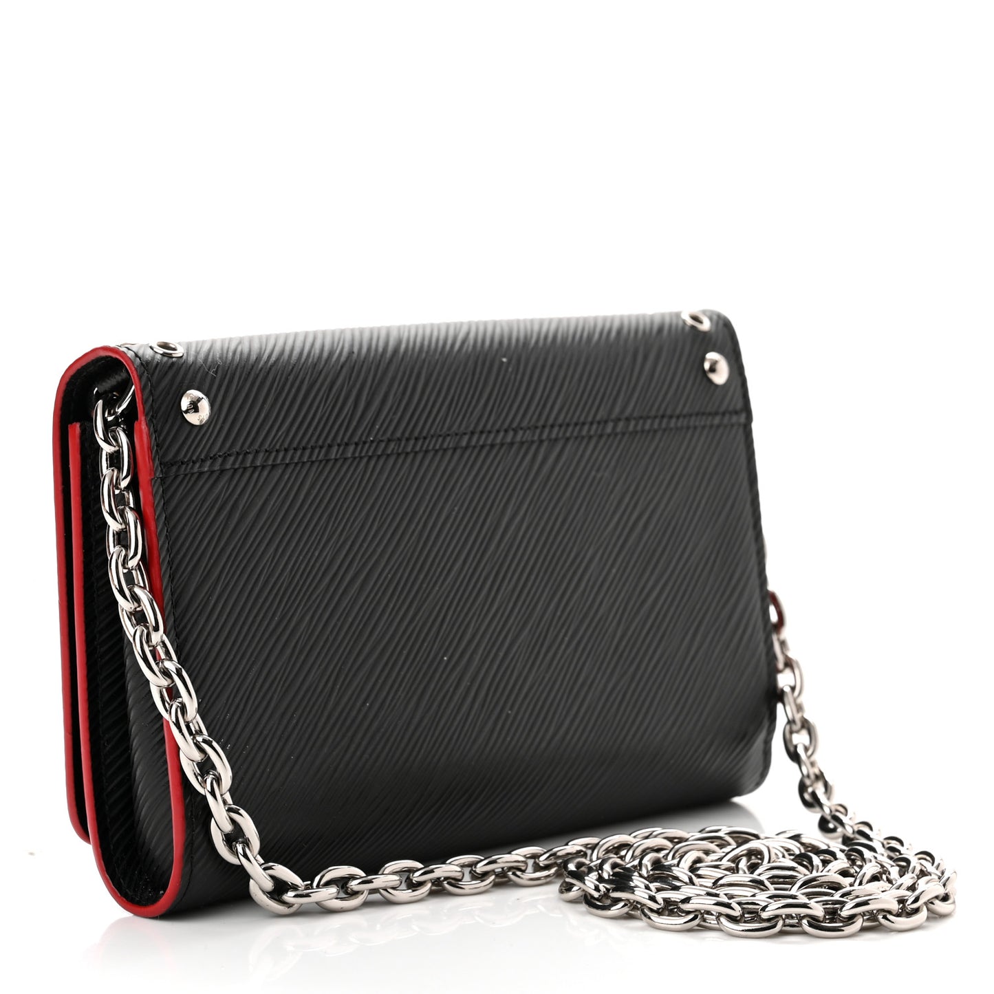 Epi Studded Twist Chain Wallet Black