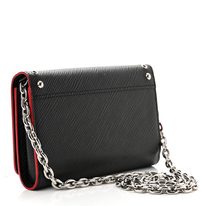 Louis Vuitton Epi Studded Twist Chain Wallet Black 3 of 11
