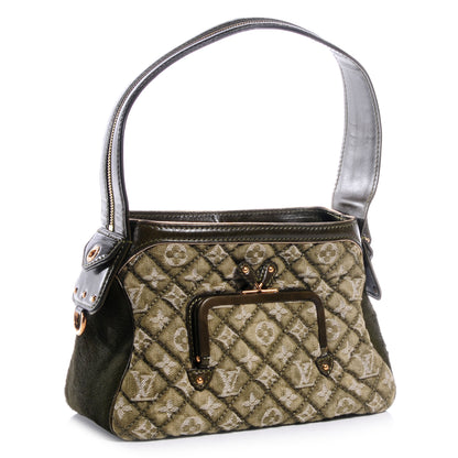 Louis Vuitton Quilted Denim and Pony Fur Gondole Lichen 3 of 7