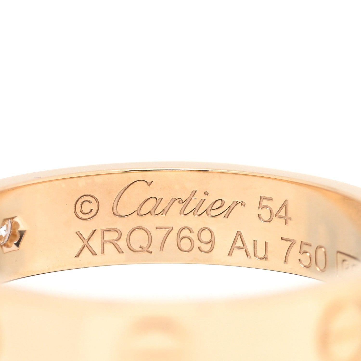 Cartier 18K Yellow Gold Diamond 4mm LOVE Wedding Band Ring 54 6.75 4 of 6