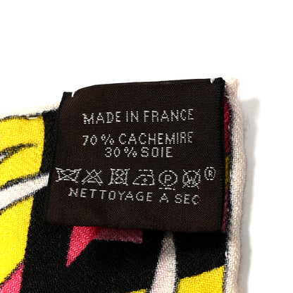 Hermes Cashmere Silk Kawa Ora Shawl 140 Fuchsia Marron Jaune 3 of 6