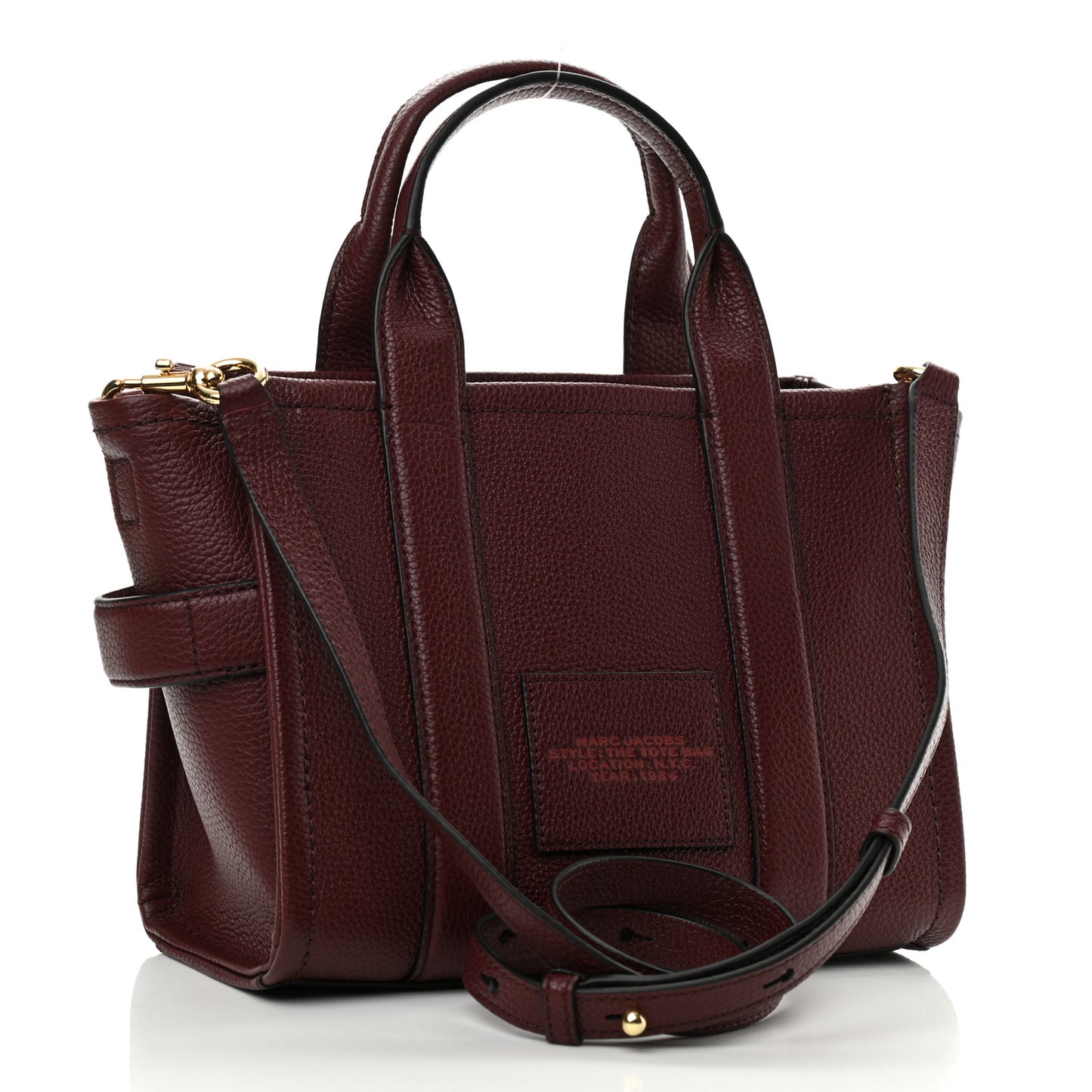 Grained Calfskin Small The Tote Bag Burgundy