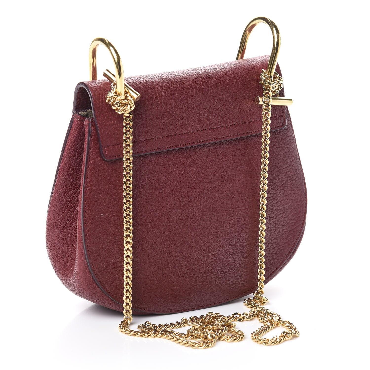 Chloe Grained Lambskin Mini Drew Shoulder Bag Sienna Red 3 of 8