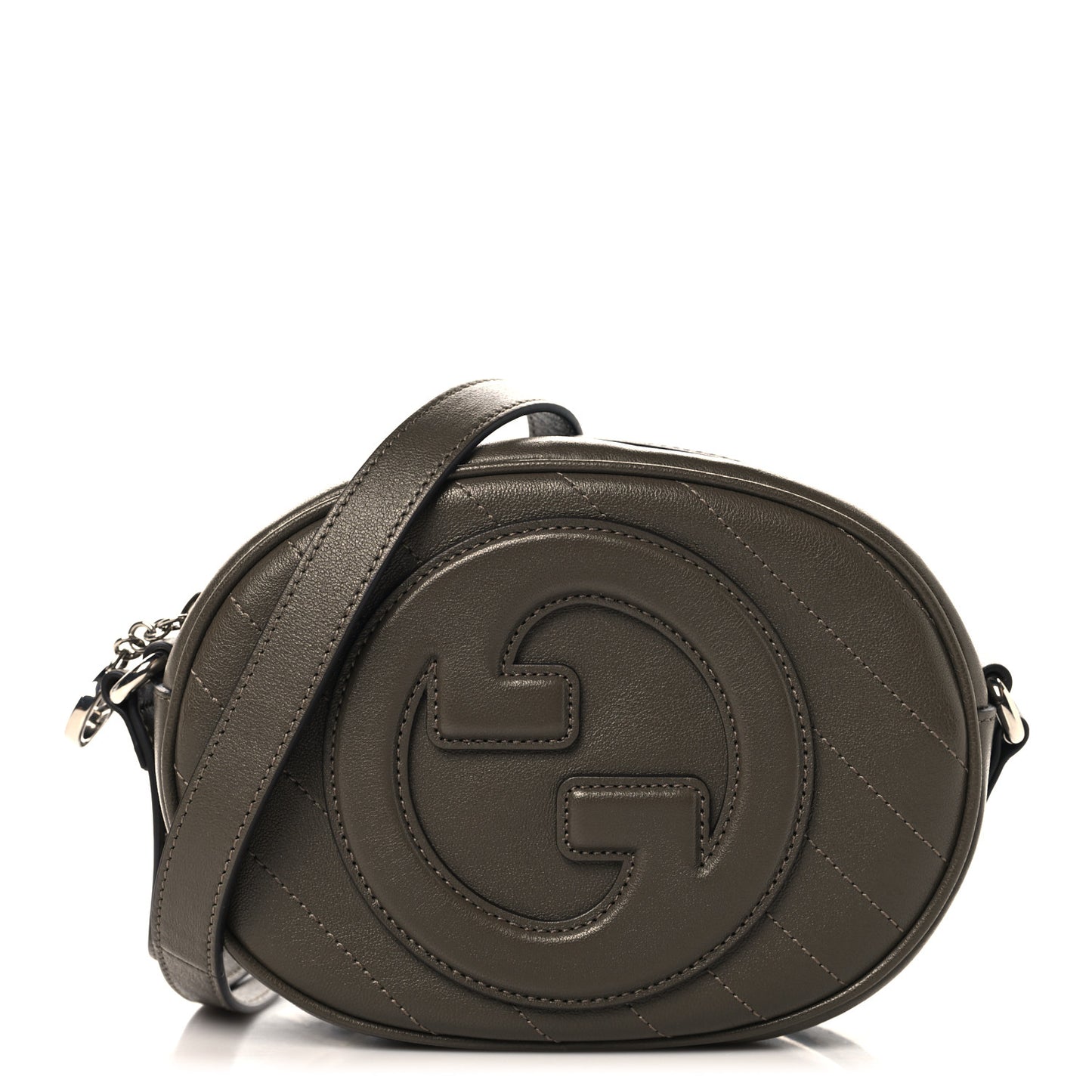 Sakai Be Green Calfskin Diagonal Stitched Mini Blondie Shoulder Bag Craclet Brown