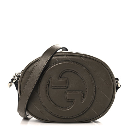 Gucci Sakai Be Green Calfskin Diagonal Stitched Mini Blondie Shoulder Bag Craclet Brown 1 of 11