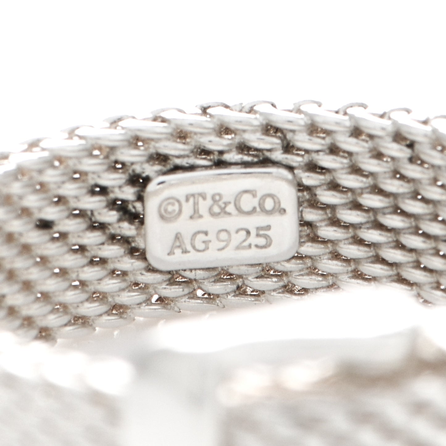 Sterling Silver Somerset Mesh Buckle Ring 50 5.5