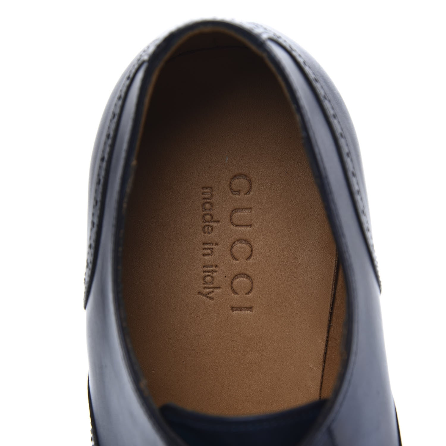 Gucci Calfskin Mens Boss Whipstitch Oxfords 9 Blue 6 of 8