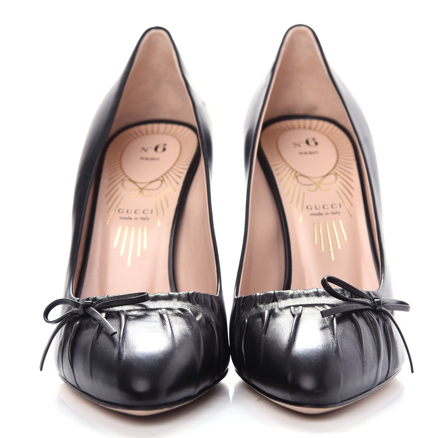 Nappa Bow High Heel Pumps 38.5 Black