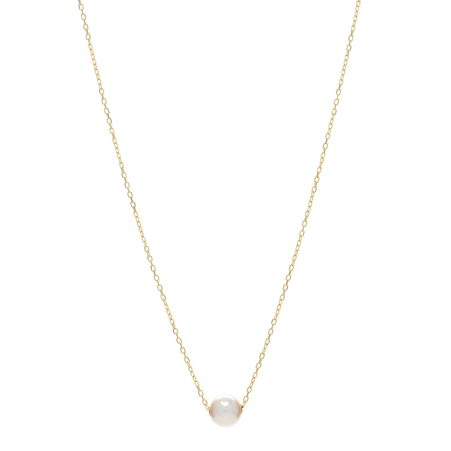 18K Yellow Gold Akoya Pearl 8mm Pendant Necklace