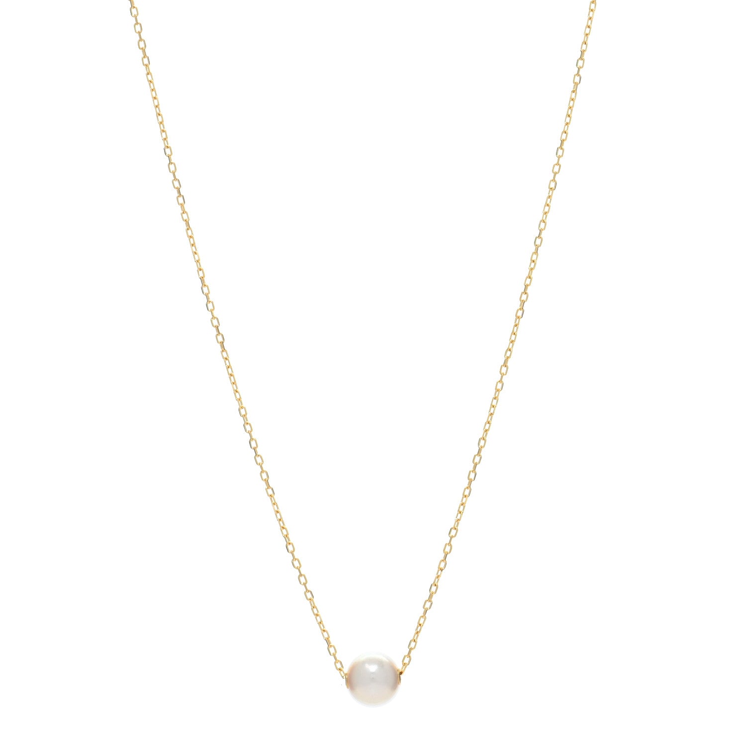 Mikimoto 18K Yellow Gold Akoya Pearl 8mm Pendant Necklace 1 of 5