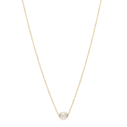 Mikimoto 18K Yellow Gold Akoya Pearl 8mm Pendant Necklace 1 of 5